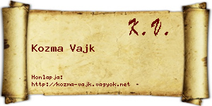 Kozma Vajk névjegykártya